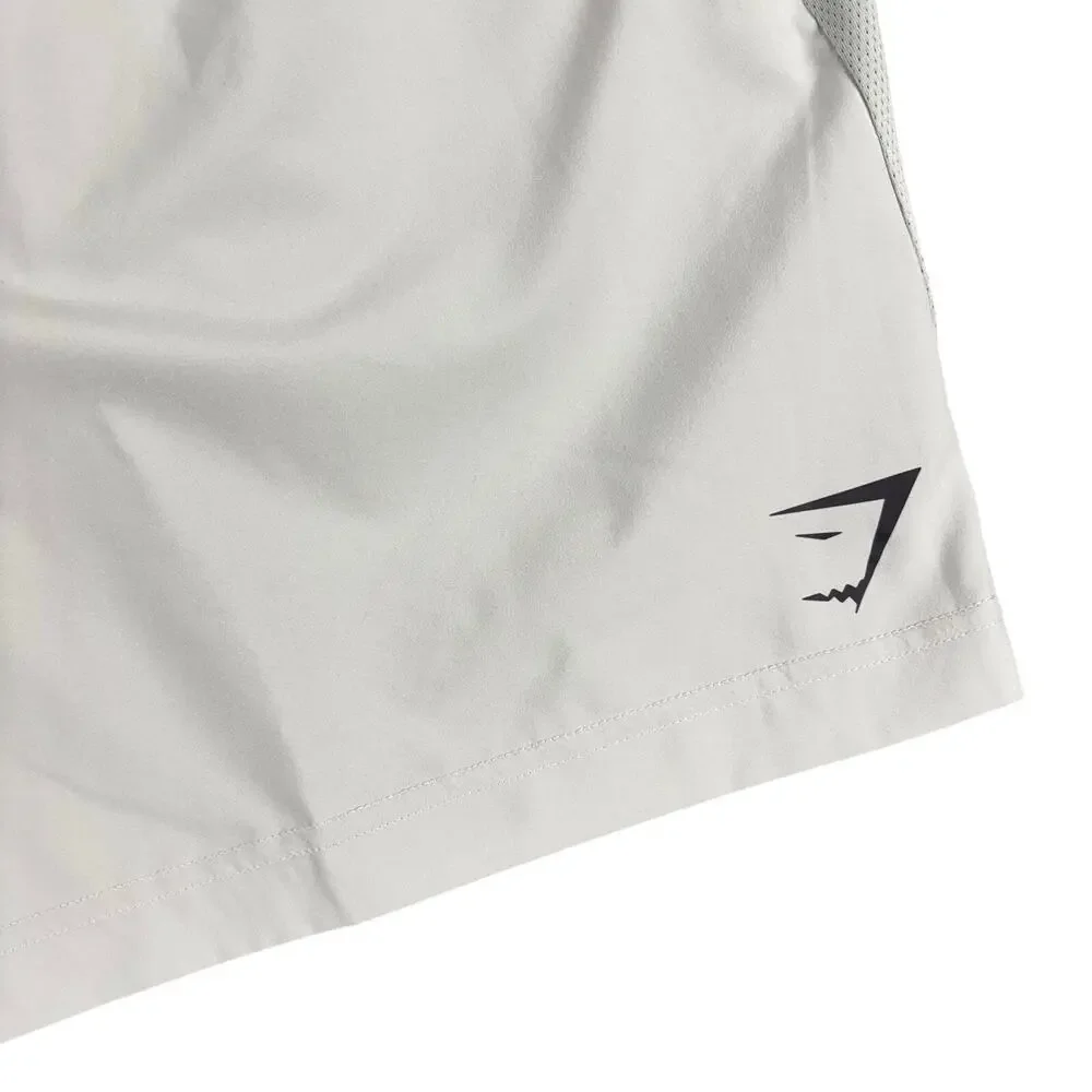 Gymshark Men's Grey Athletic Workout Running Shorts Size XXXL 3XL Mesh Panels